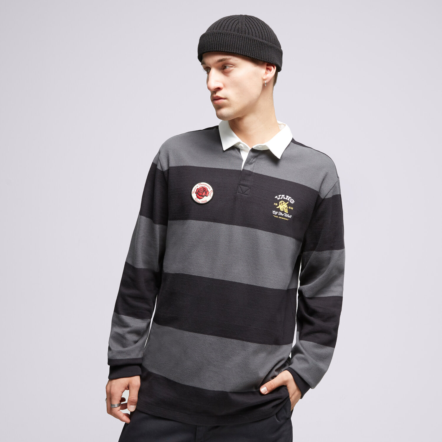 Bărbați tricou VANS TRICOU DESERT HI RUGBY VN0008SYKOU1 Negru