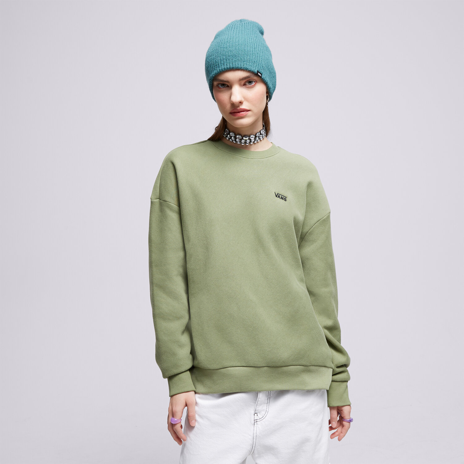 Femei bluză VANS BLUZĂ COMFYCUSH ESSENTIAL CREW VN000A6CZBF1 Verde