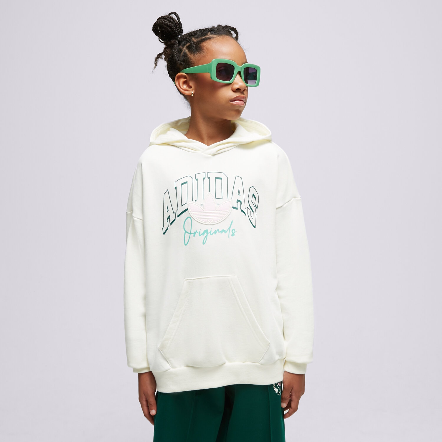 Copii bluză ADIDAS BLUZĂ CU GLUGĂ U IL5042 Alb