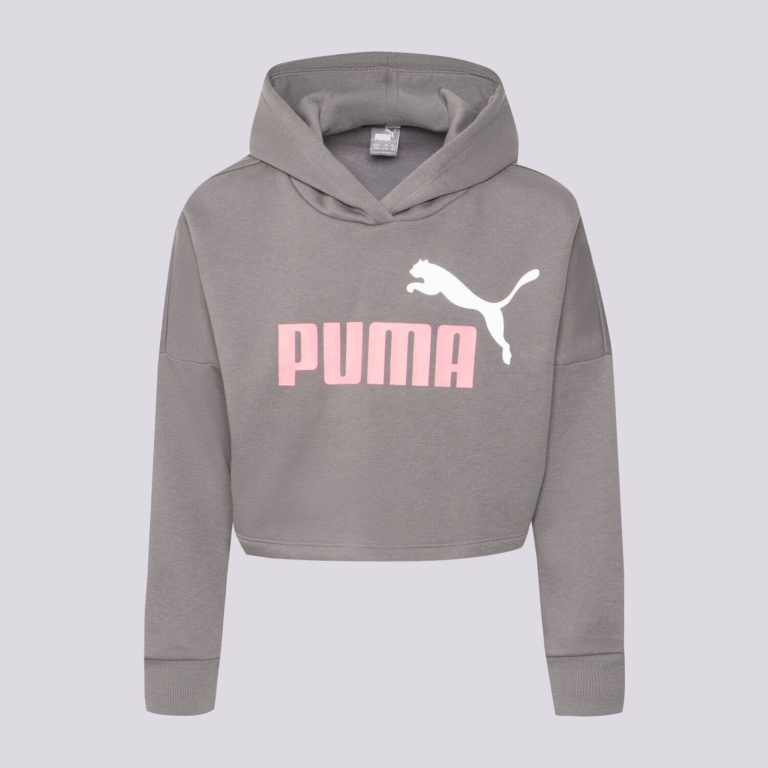 Copii bluză PUMA BLUZĂ CU GLUGĂ GIRLS' CORE CROP HOODIE JUN 84868603 Gri