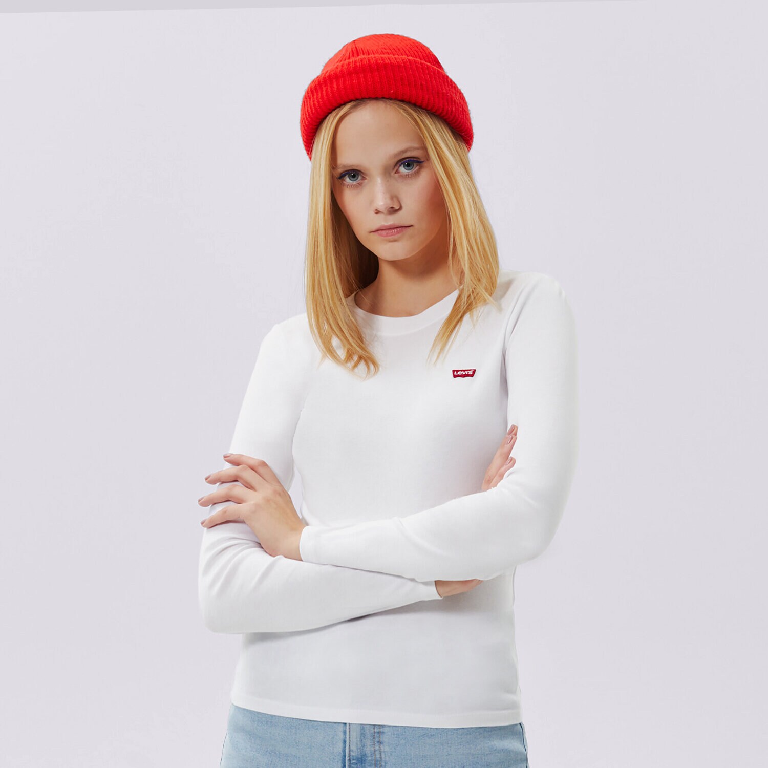 Femei tricou LEVI'S TRICOU LS BABY TEE 69555-0000 Alb