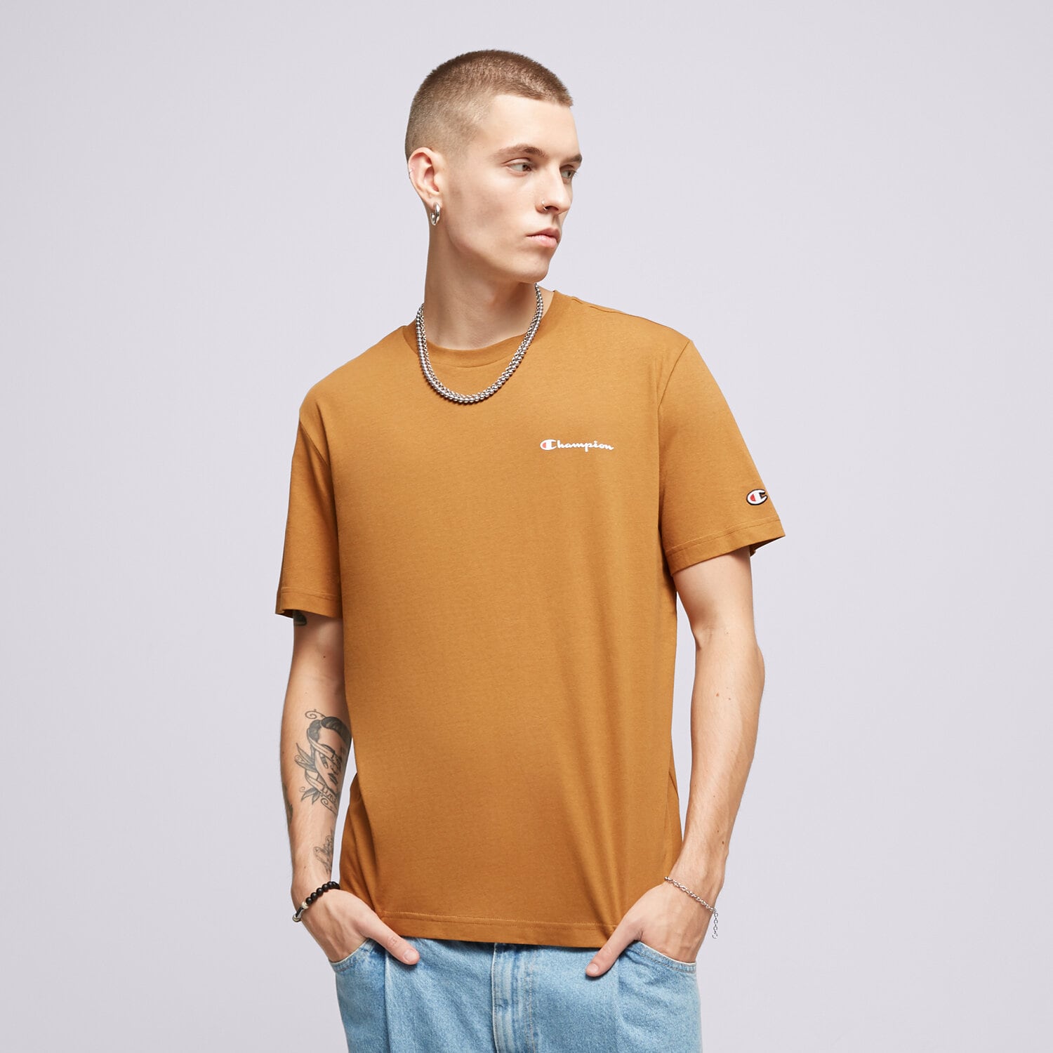 Bărbați tricou CHAMPION TRICOU CREWNECK 219214MS531 Galben Muștar