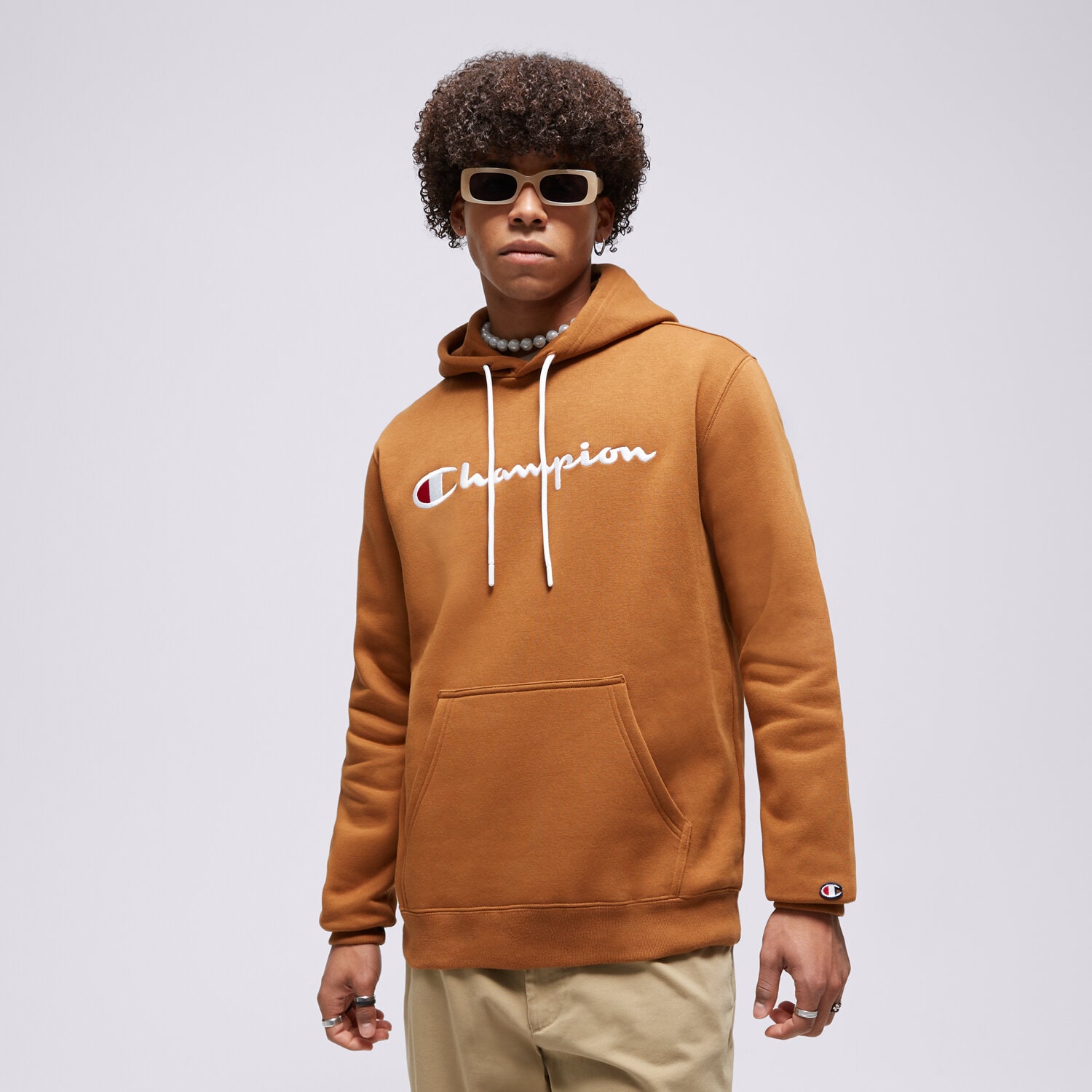 Bărbați bluză CHAMPION BLUZĂ CU GLUGĂ HOODED SWEATSHIRT 219203MS531 Galben Muștar