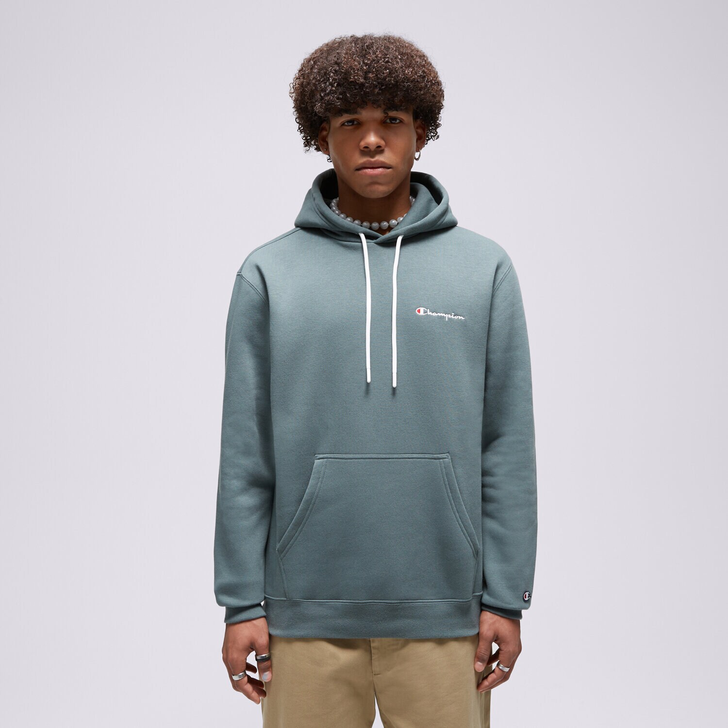 Bărbați bluză CHAMPION BLUZĂ CU GLUGĂ HOODED SWEATSHIRT 219208GS510 Verde