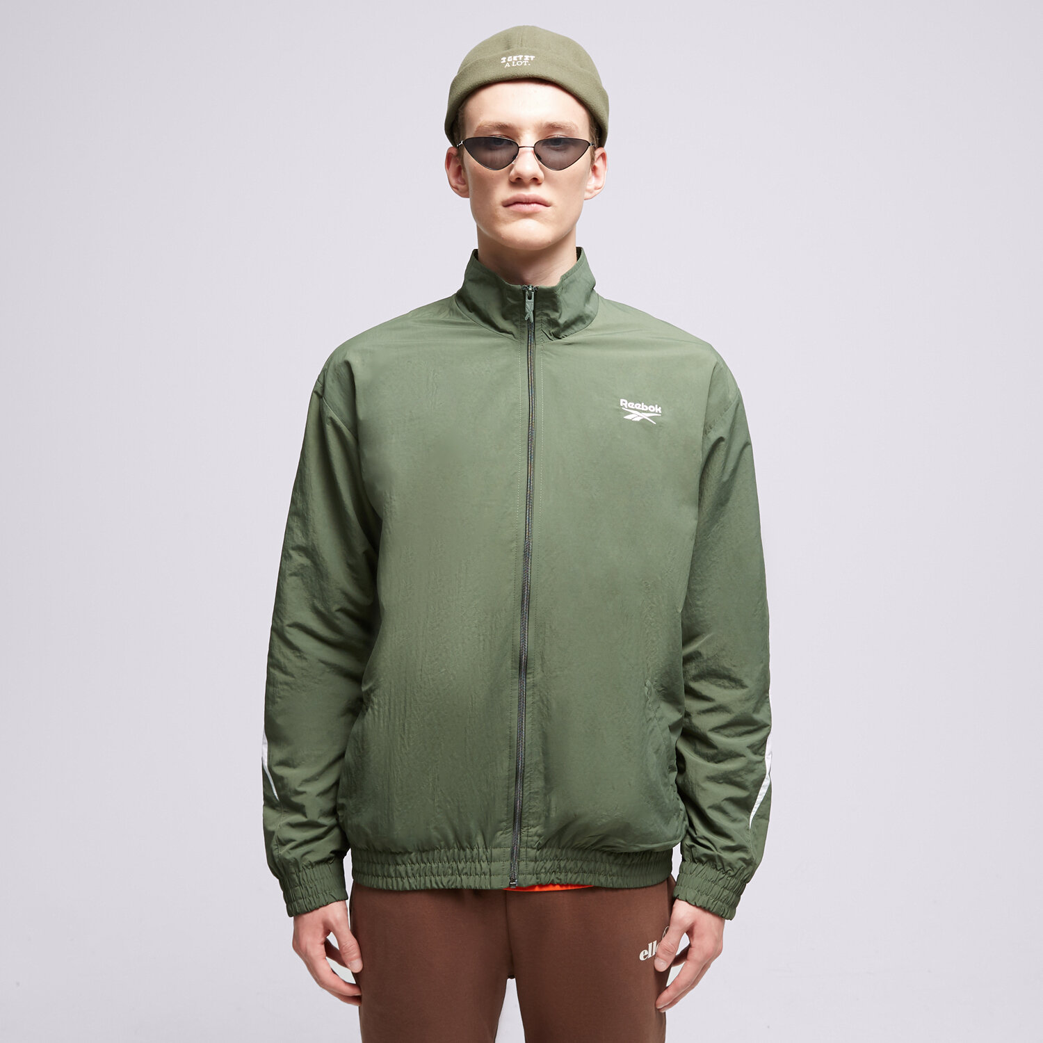 Bărbați bluză REEBOK BLUZĂ CL VECTOR TRACKTOP 100036154 Kaki
