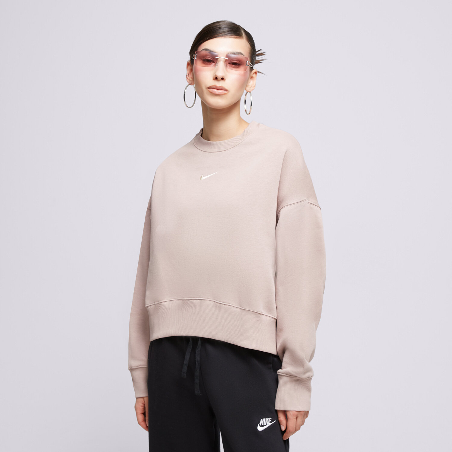 Femei bluză NIKE BLUZĂ W NSW PHNX FLC OOS CREW DQ5761-272 Bej