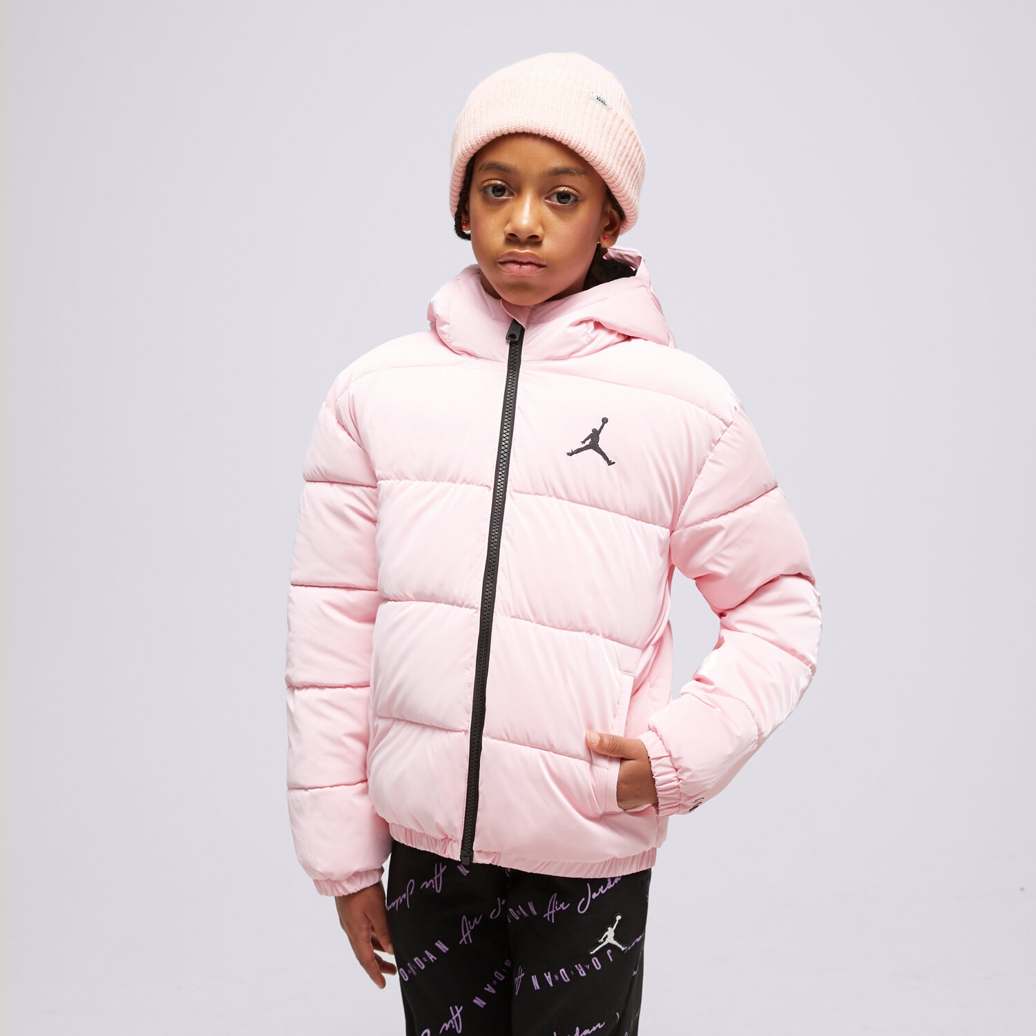Jachetă de sezon pentru copii (primăvară/toamnă) JORDAN JACHETĂ DE IARNĂ JDG BOXY FIT GIRL 45C483-A0W Roz