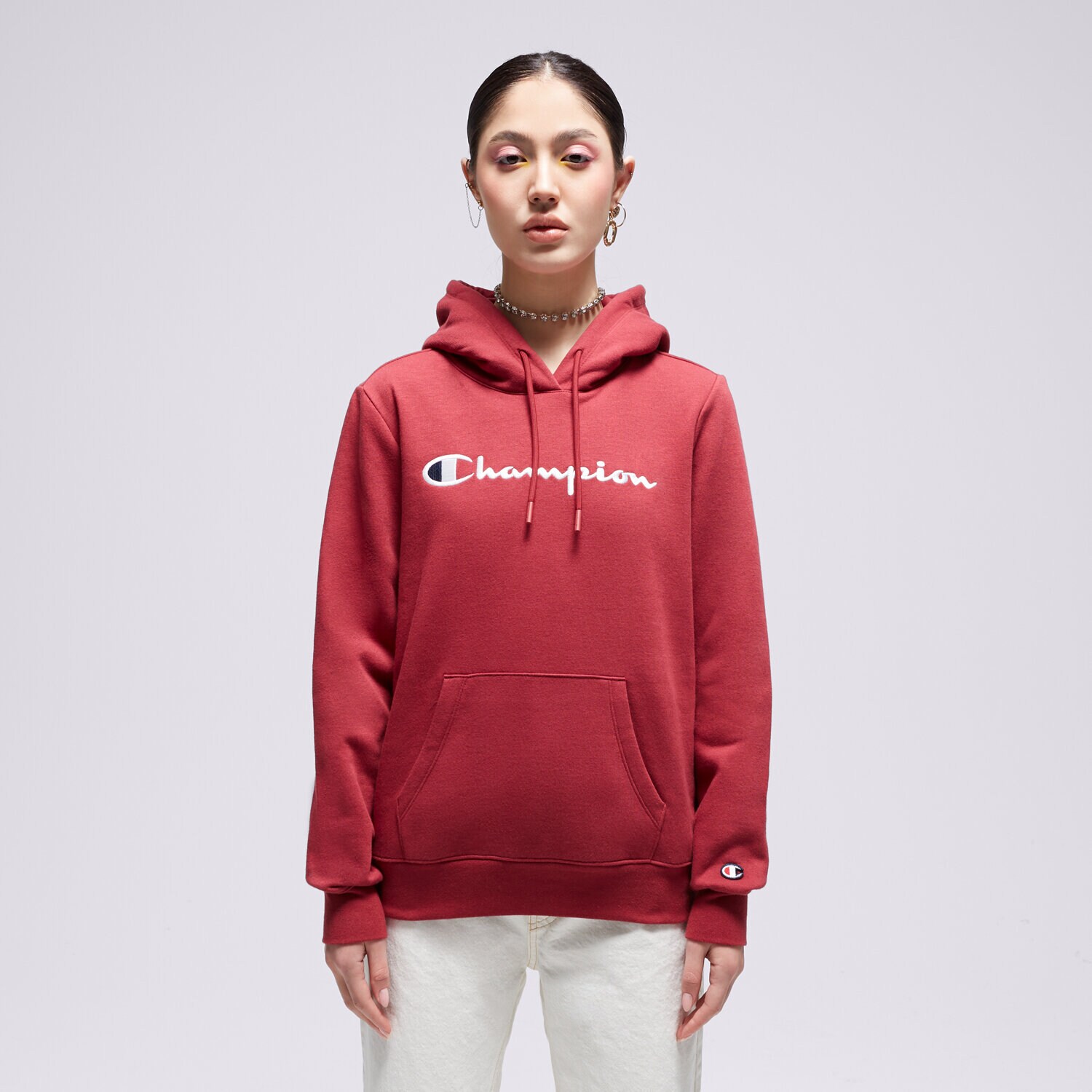 Femei bluză CHAMPION BLUZĂ CU GLUGĂ HOODED SWEATSHIRT 116579RS508 Bordo