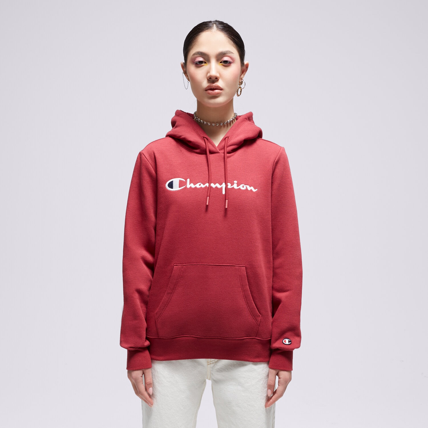 Femei bluză CHAMPION BLUZĂ CU GLUGĂ HOODED SWEATSHIRT 116579RS508 Bordo