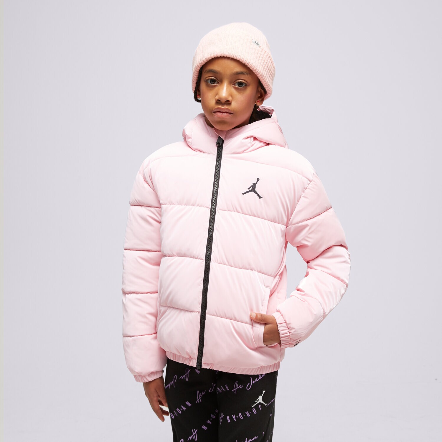 Jachetă de sezon pentru copii (primăvară/toamnă) JORDAN JACHETĂ DE IARNĂ JDG BOXY FIT GIRL 45C483-A0W Roz
