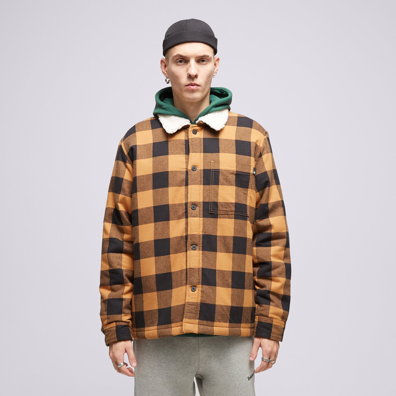 Bărbați eacă de iarnă TIMBERLAND JACHETĂ BUFFALO PLAID SHERPA LINED TB0A6FWNP501 Galben Muștar