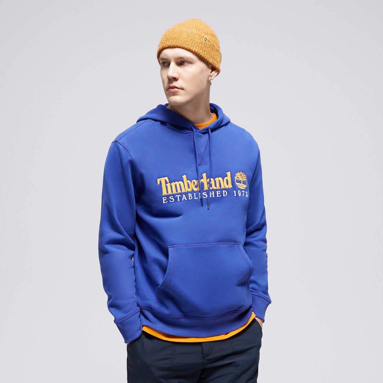 Bărbați bluză TIMBERLAND BLUZĂ CU GLUGĂ LS 50TH ANNIVERSARY EST. 1973 TB0A6S5WED51 Albastru