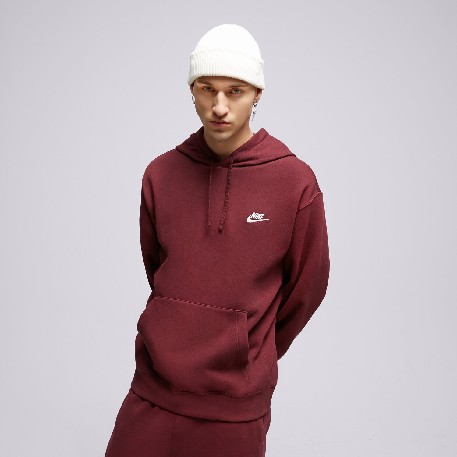 Bărbați bluză NIKE BLUZĂ SPORTSWEAR CLUB FLEECE  BV2654-681 Bordo