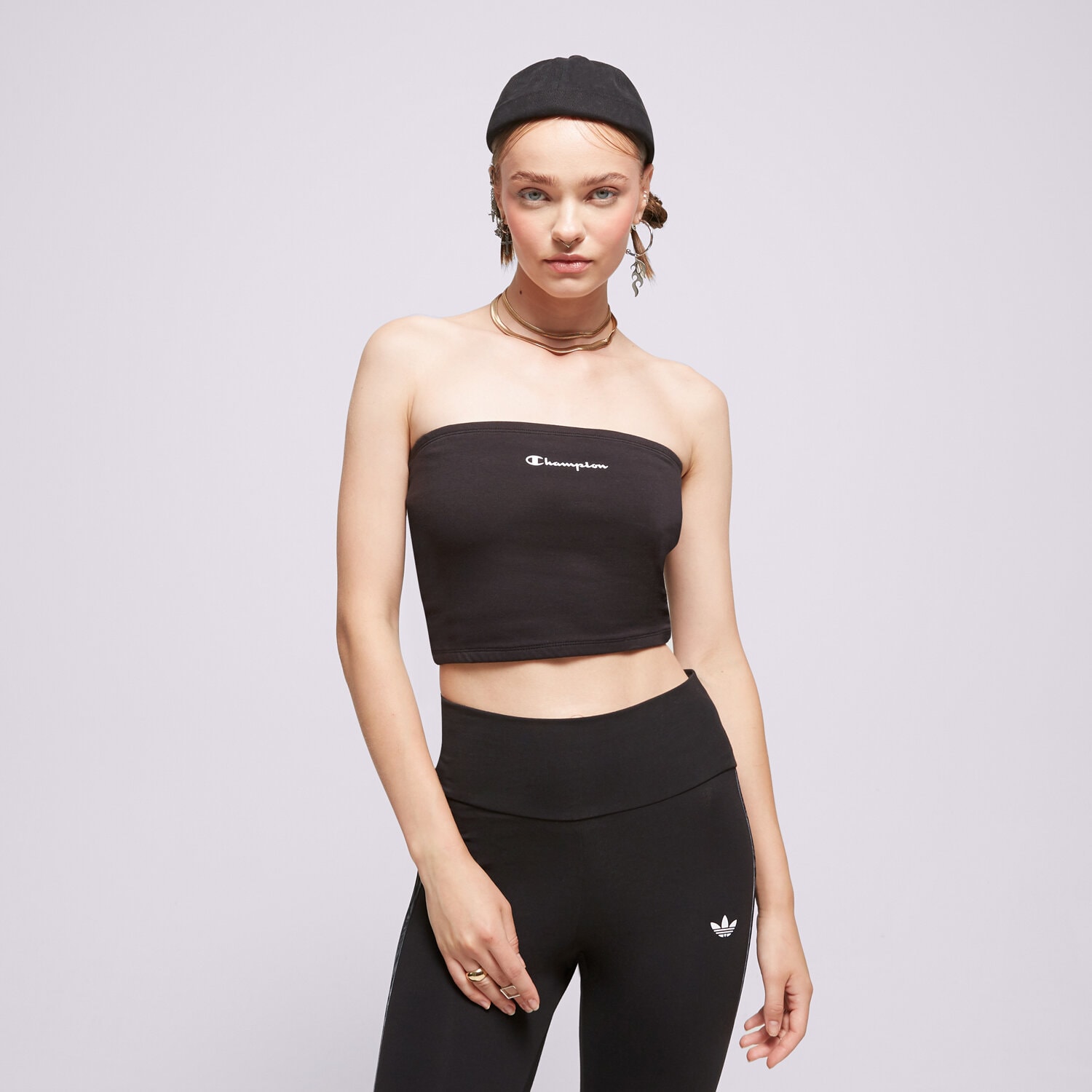 Femei tricou CHAMPION SCRIPT BANDEAU TOP  114857NBKKK001 Negru