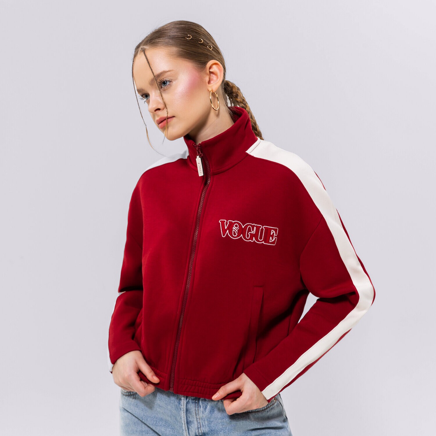 Femei geacă de iarnă PUMA JACHETĂ PUMA X VOGUE T7 CROPPED JACKET DK 536692-22 Roșu