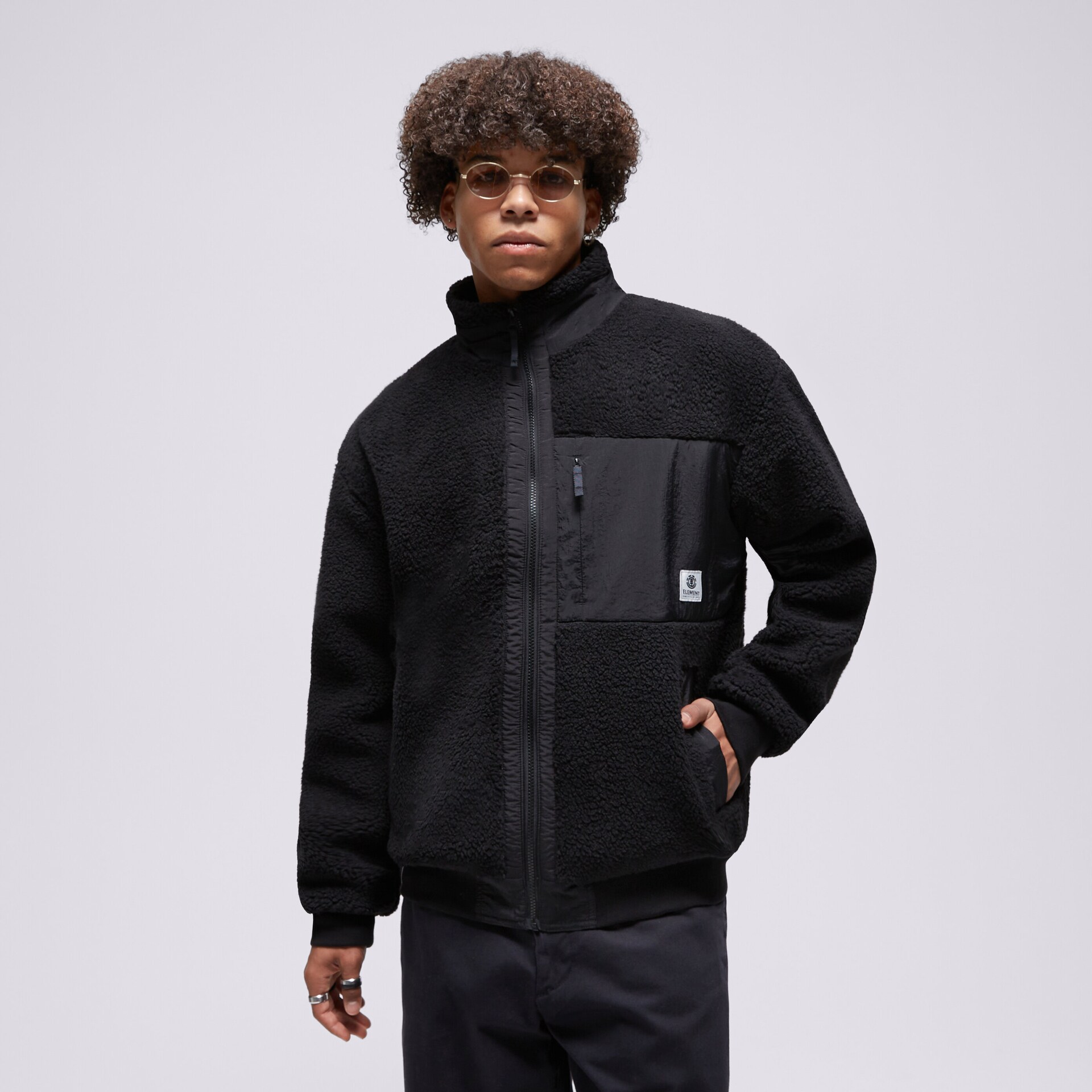 Bărbați bluză ELEMENT BLUZĂ CU GLUGĂ OAK SHERPA ELYJK00172-KVD0 Negru