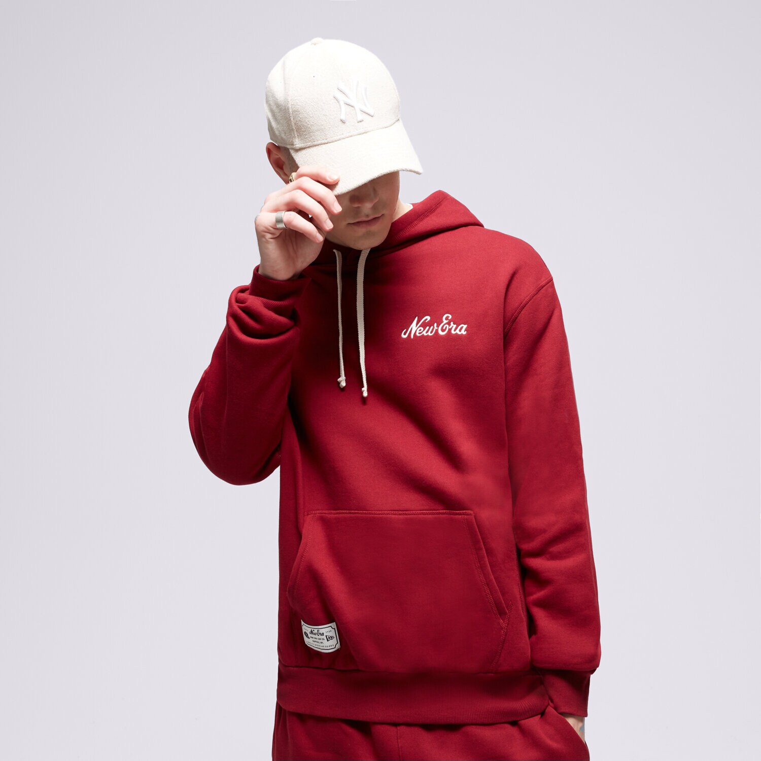 Bărbați bluză NEW ERA BLUZĂ CU GLUGĂ NE OS NONE 60416408 Bordo