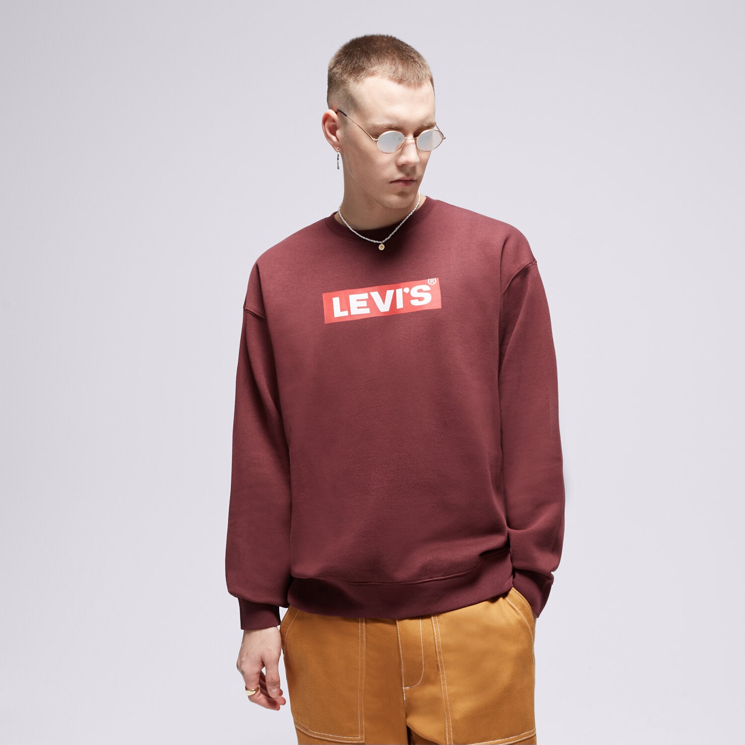 Bărbați bluză LEVI'S BLUZĂ RELAXD GRAPHIC CREW 38712-0209 Bordo