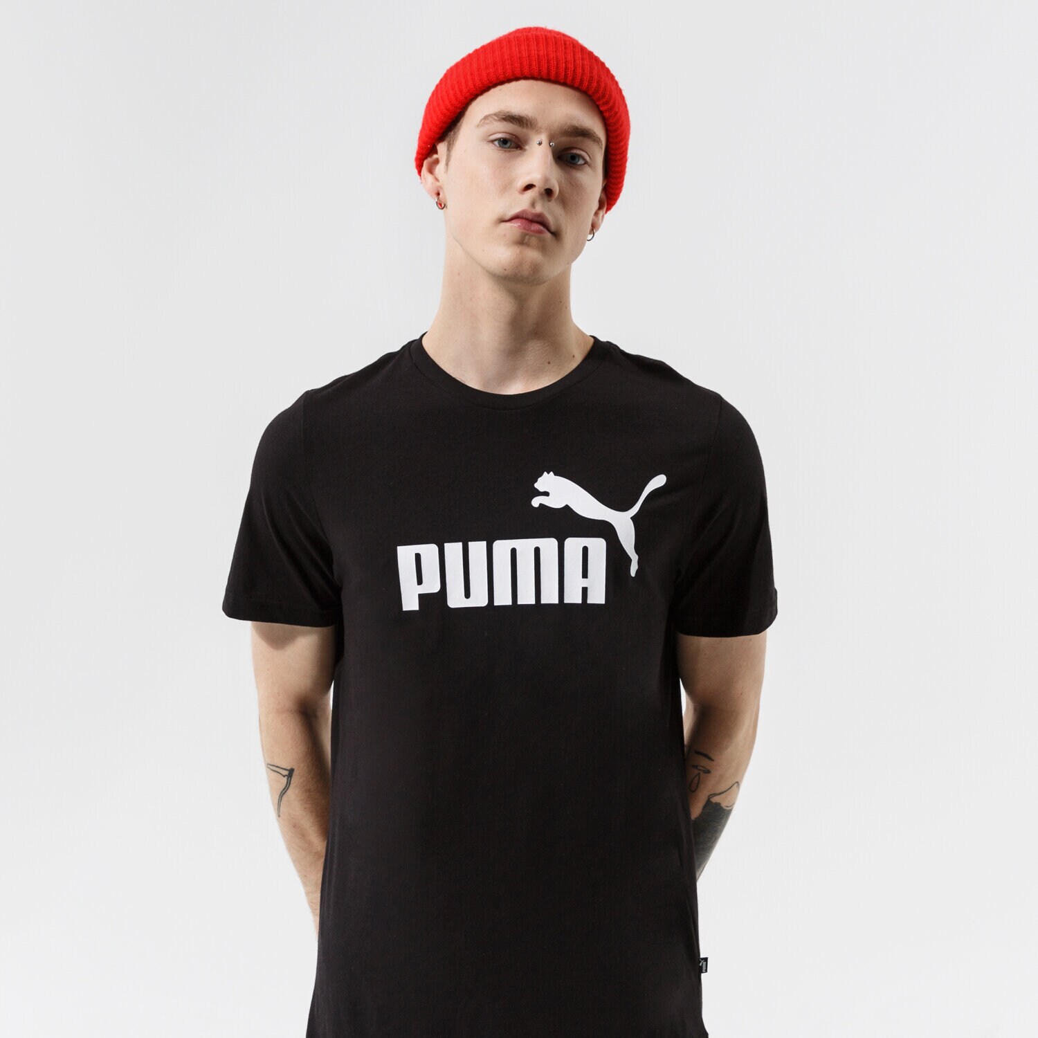 Bărbați tricou PUMA TRICOU ESS LOGO TEE - PUMA BLACK 58666601 Negru