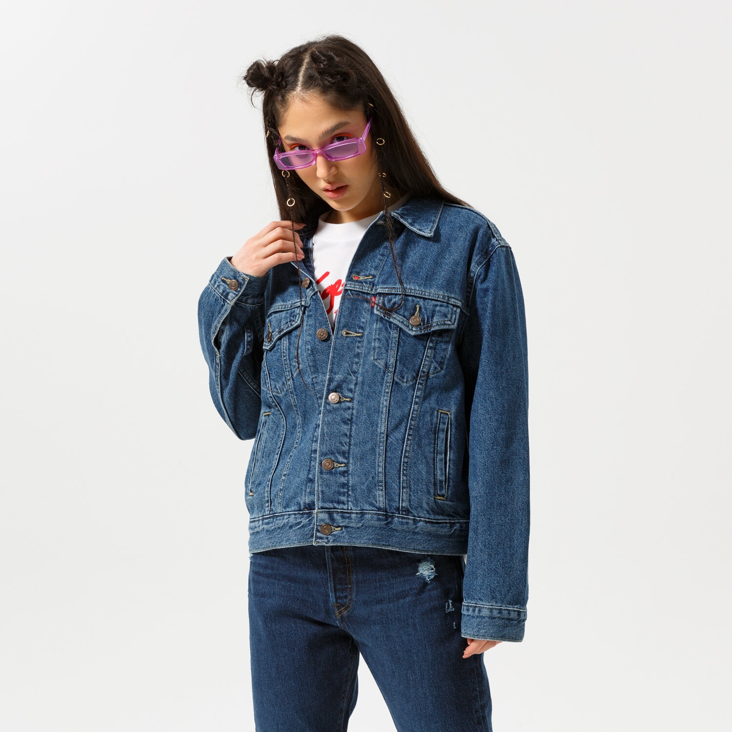 Femei jachetă LEVI'S JACHETĂ EX BOYFRIEND TRUCKER 29944-0177 Bleumarin