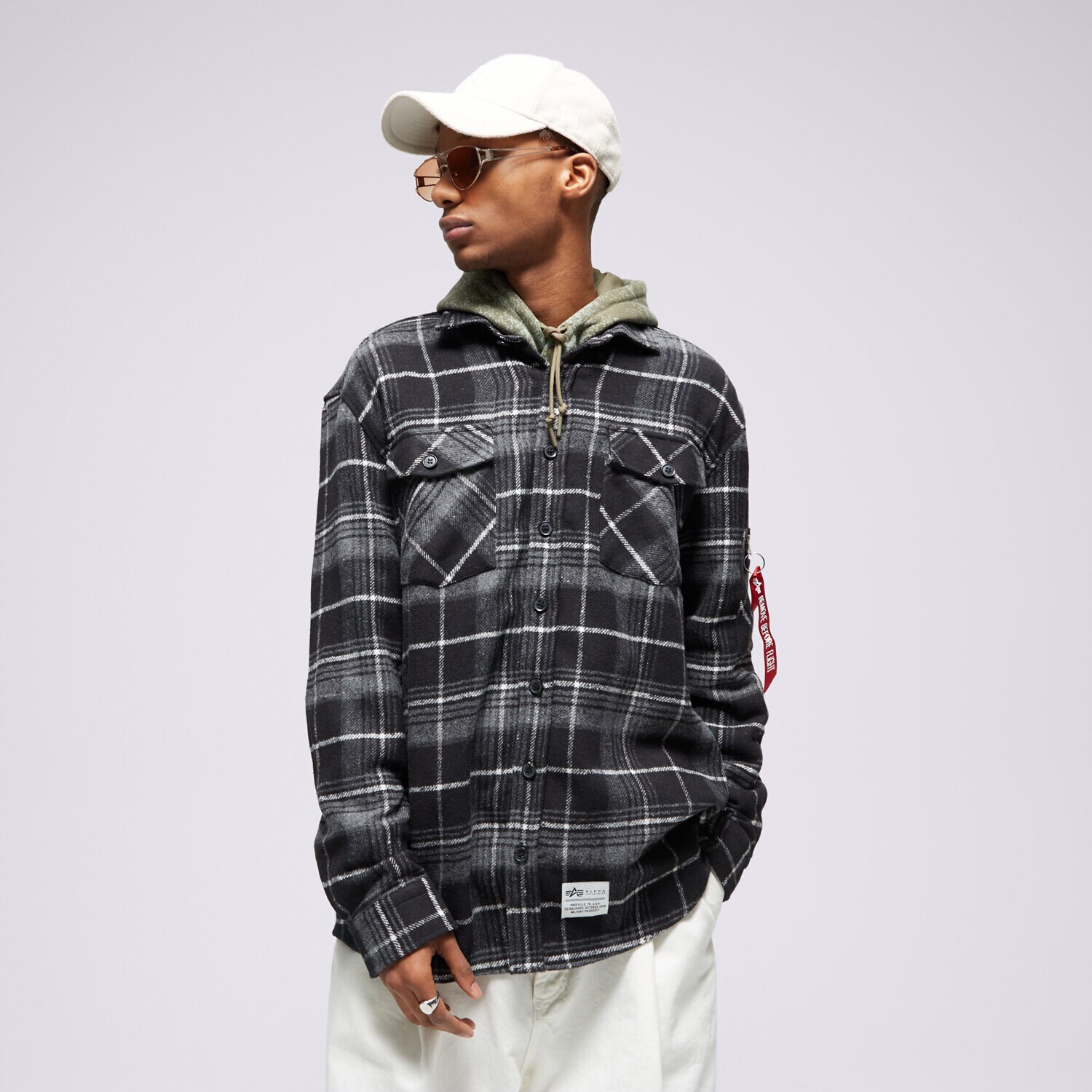 Bărbați tricou ALPHA INDUSTRIES CĂMAșĂ FLANNEL 108145198 Negru
