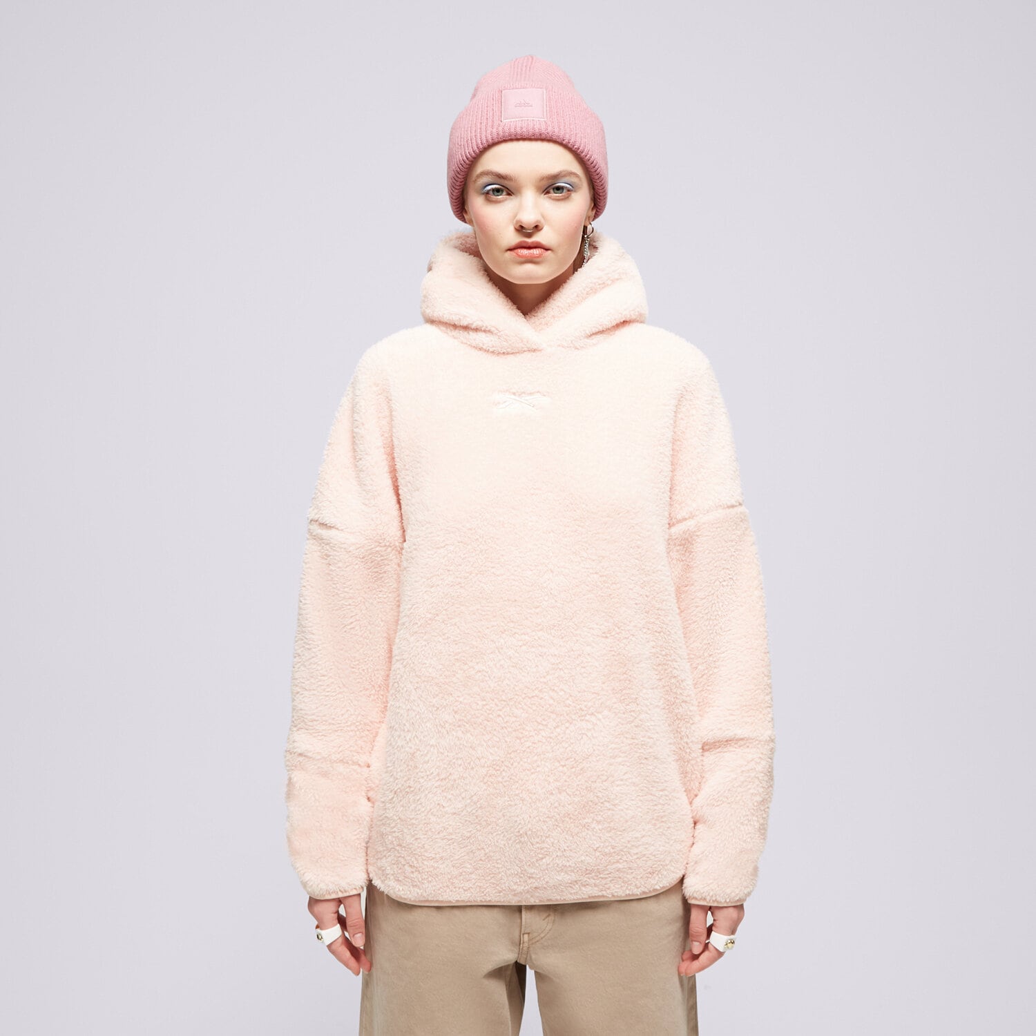 Femei bluză REEBOK BLUZĂ CU GLUGĂ LUX COZY PLUSH 100035033 roz pudră