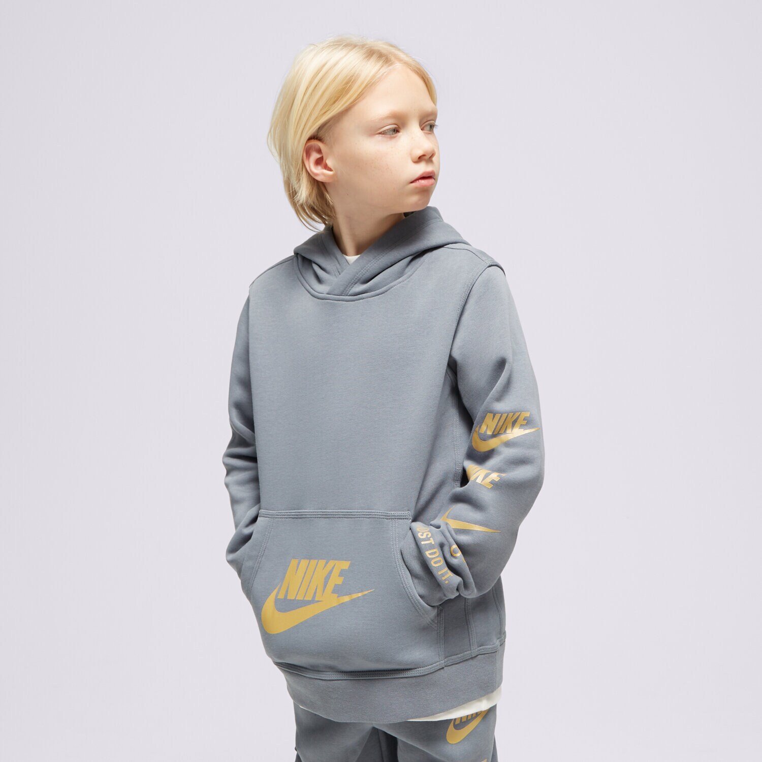 Copii bluză NIKE BLUZĂ CU GLUGĂ B NSW SI FLC PO BB BOY FN7724-065 Gri