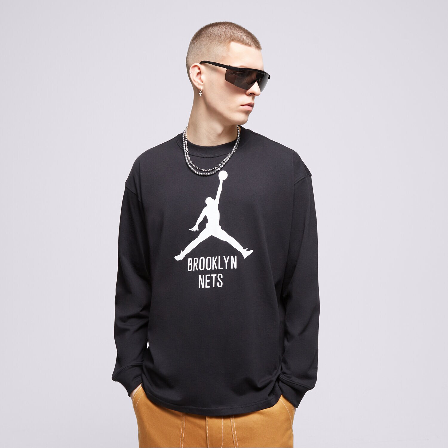 Bărbați tricou NIKE TRICOU BKN M NK ES NBA JDN LS NBA FN1251-010 Negru