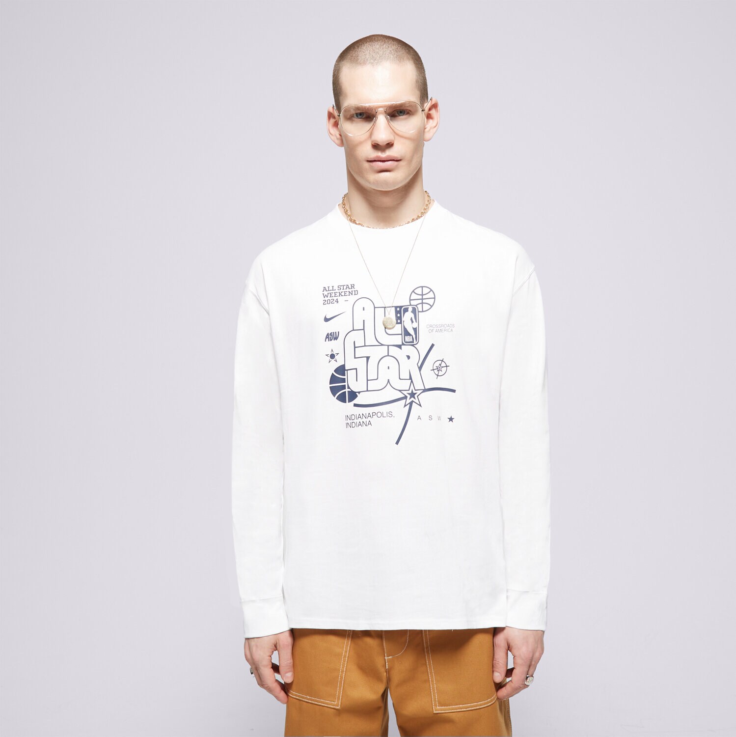 Bărbați tricou NIKE TRICOU NBA M NK ASW M90 LS TEE N31 NBA FQ6530-100 Alb