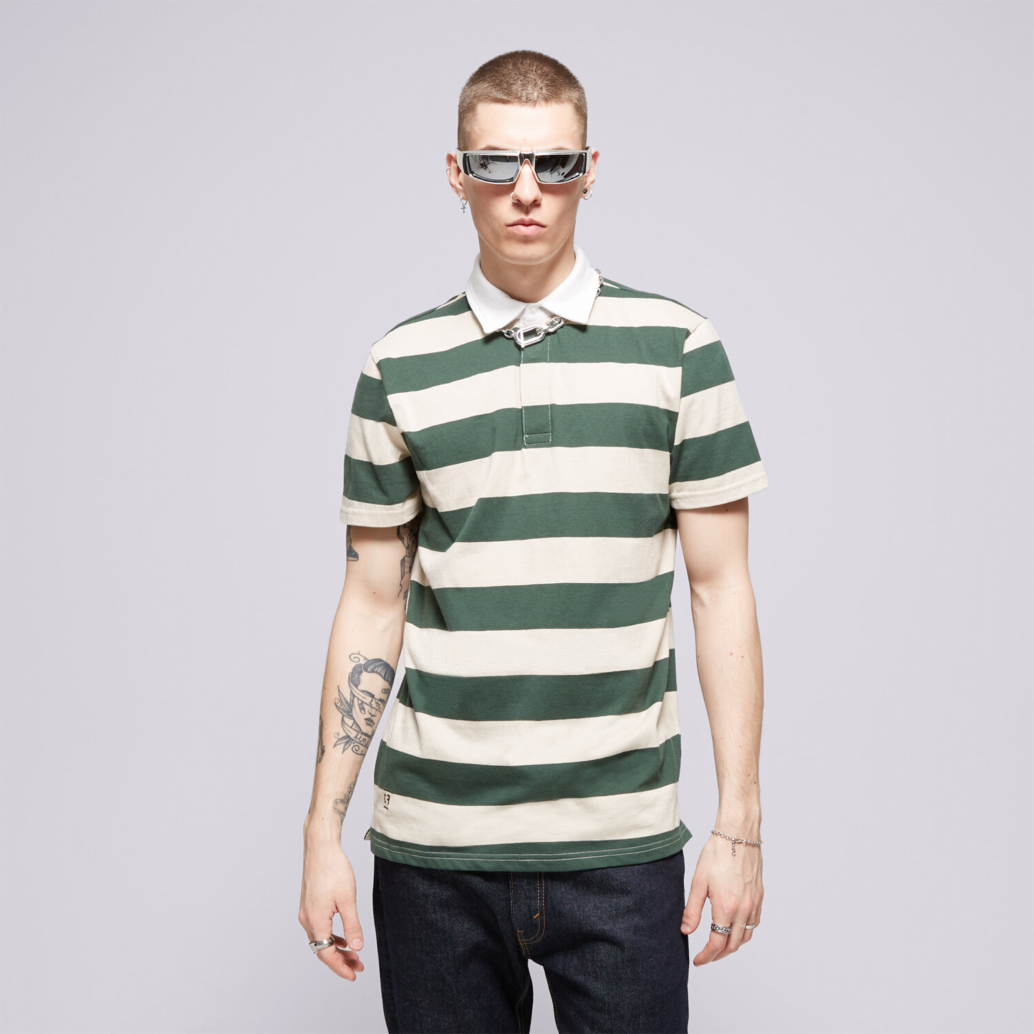 Bărbați tricou CONFRONT POLO CONFRONT CF124POM40001 Verde