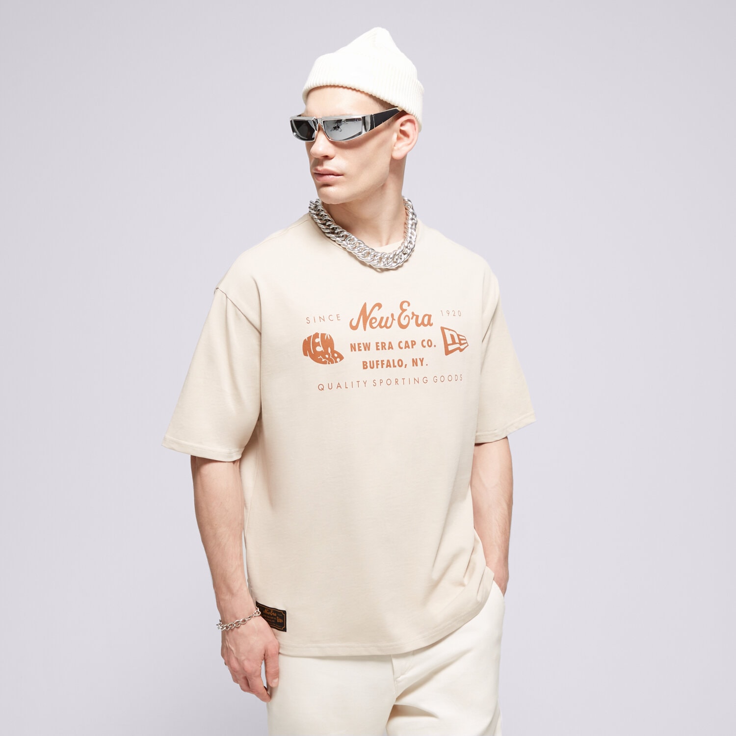 Bărbați tricou NEW ERA TRICOU NE HERITAGE PATCH OS NONE 60435369 Bej