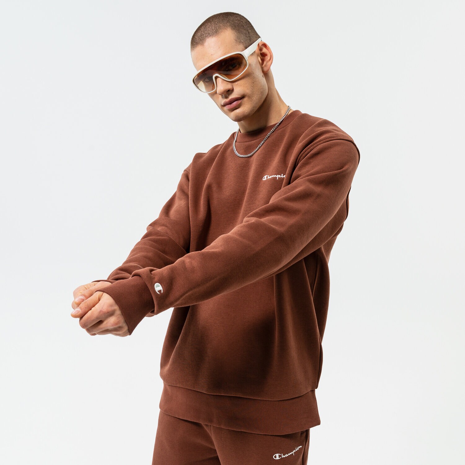 Bărbați bluză CHAMPION BLUZĂ CREWNECK SWEATSHIRT 217918MS534 Maro