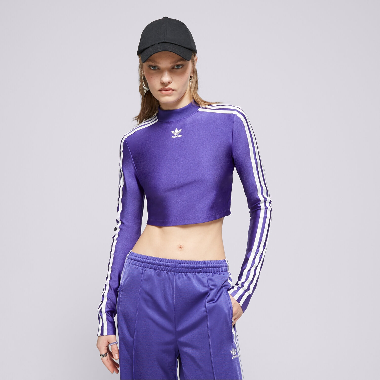 Femei tricou ADIDAS TRICOU 3 S CROPPED LS IR8133 Violet