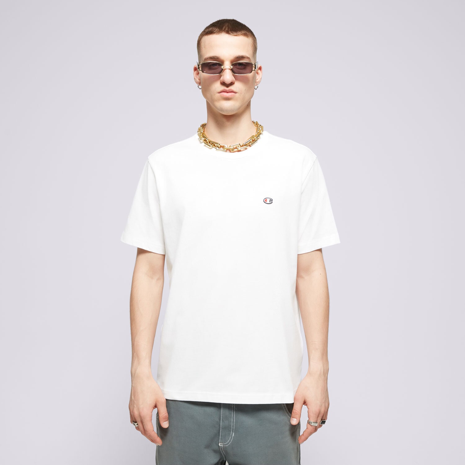 Bărbați tricou CHAMPION TRICOU CREWNECK TEE 220453WW001 Alb