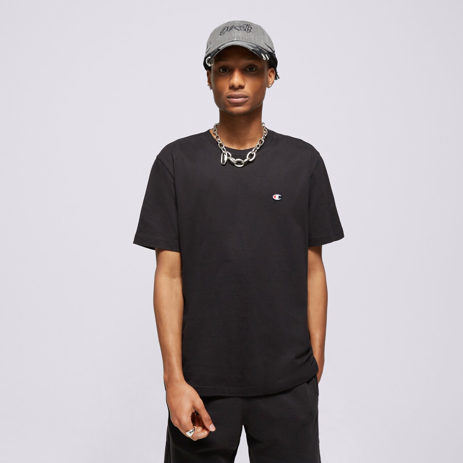 Bărbați tricou CHAMPION TRICOU CREWNECK TEE 220453KK001 Negru