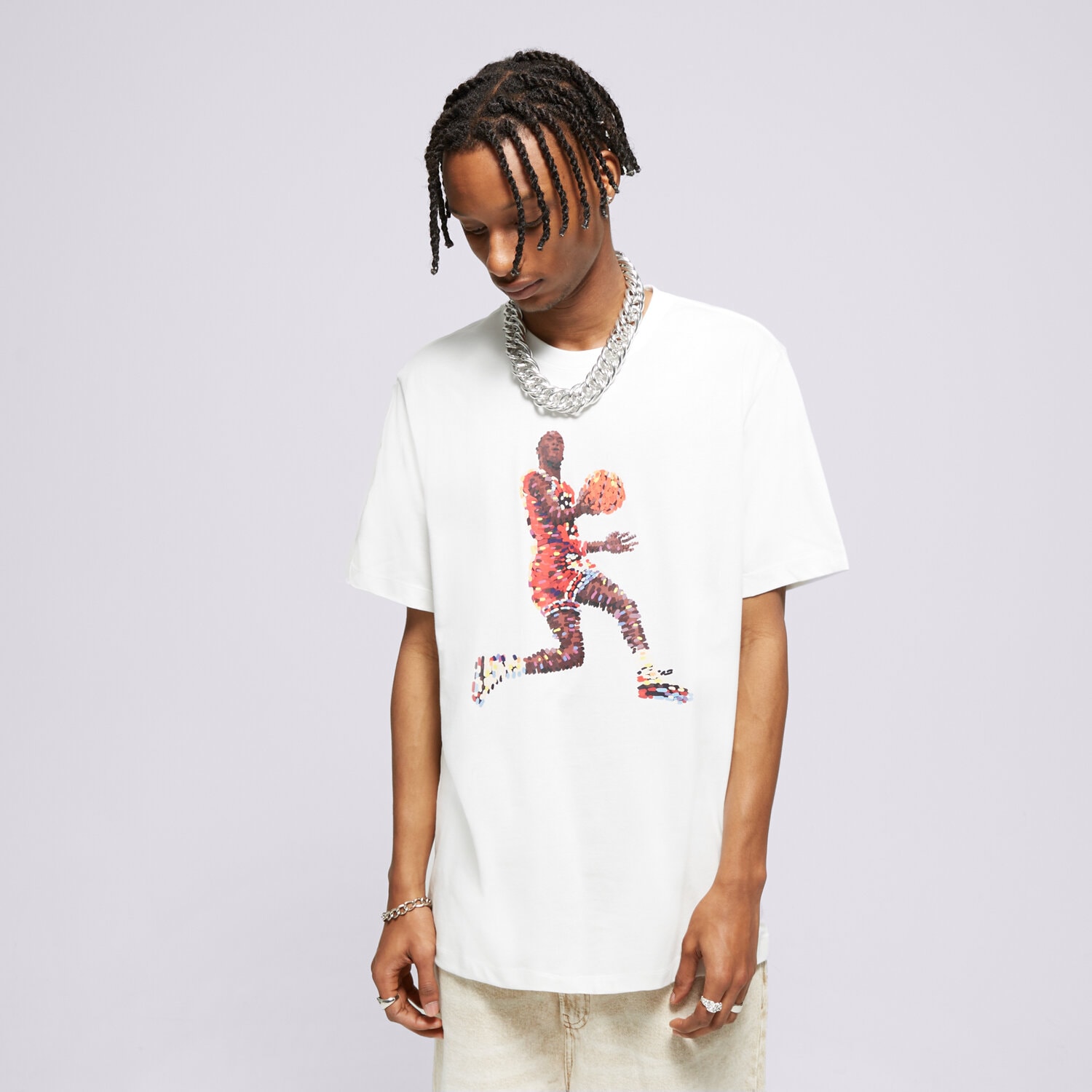 Bărbați tricou JORDAN TRICOU M J FLT ESS GFX SS CREW FN6000-100 Alb