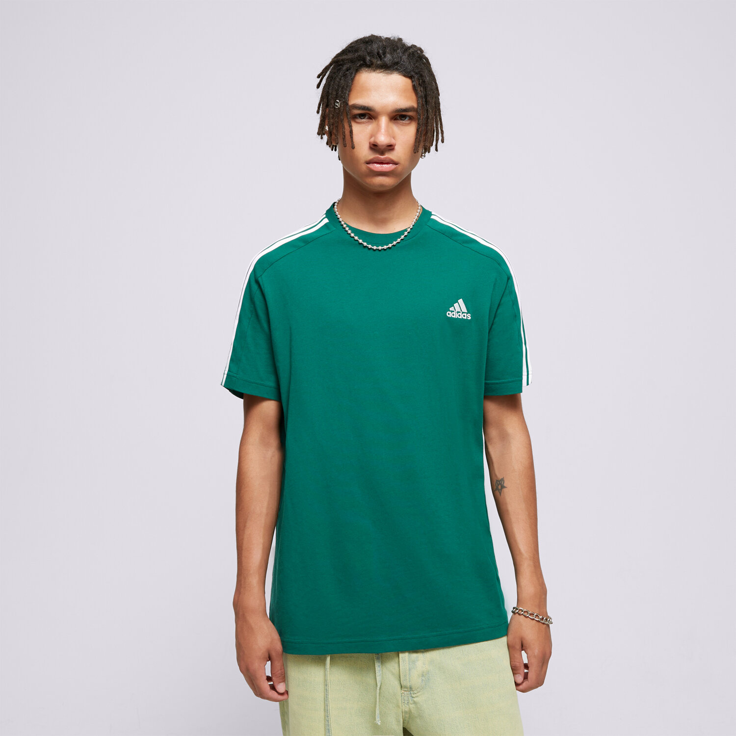 Bărbați tricou ADIDAS TRICOU SS M 3S SJ T IS1333 Verde