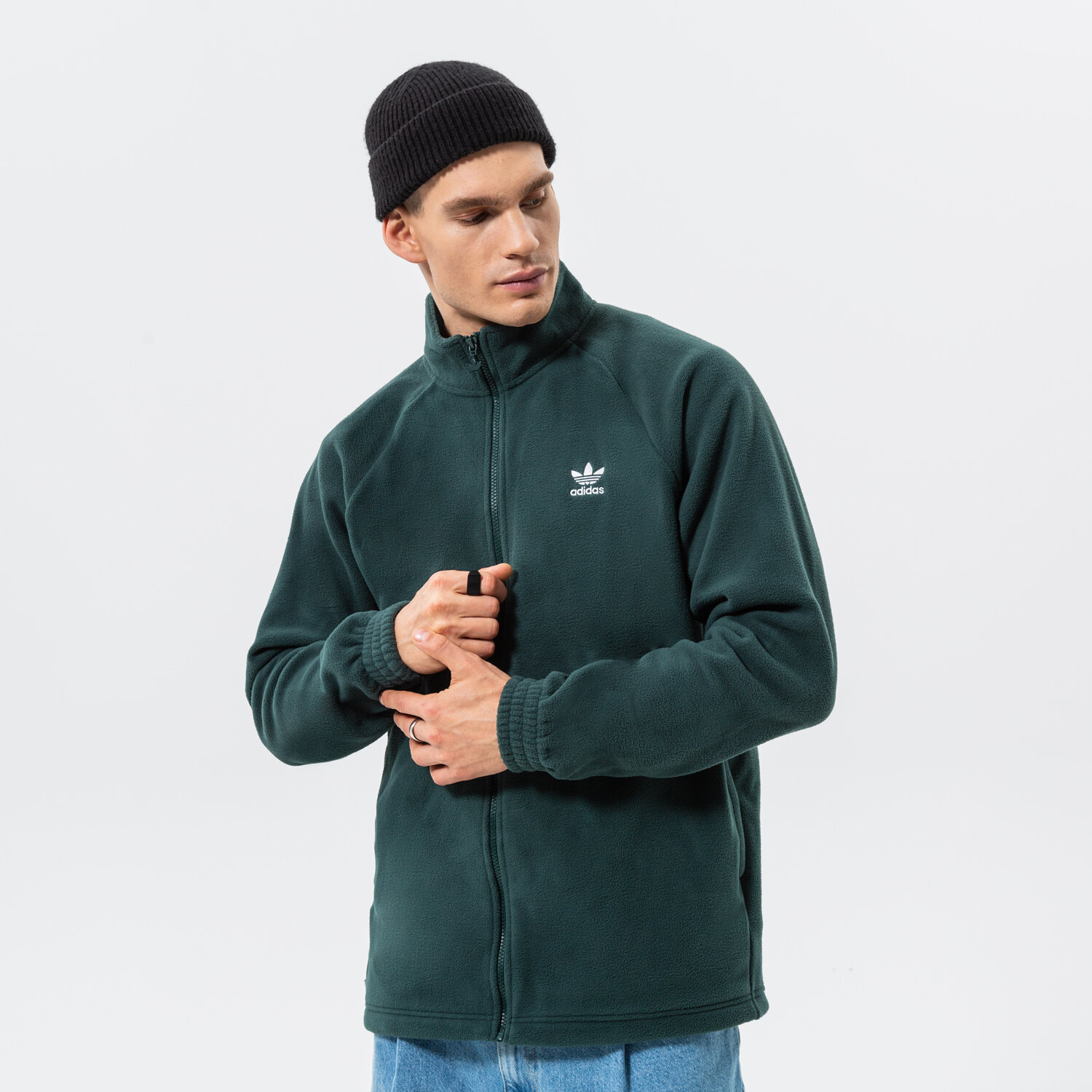 Bărbați bluză ADIDAS POLAR TREFOIL FZ TEDD HK7297 Verde