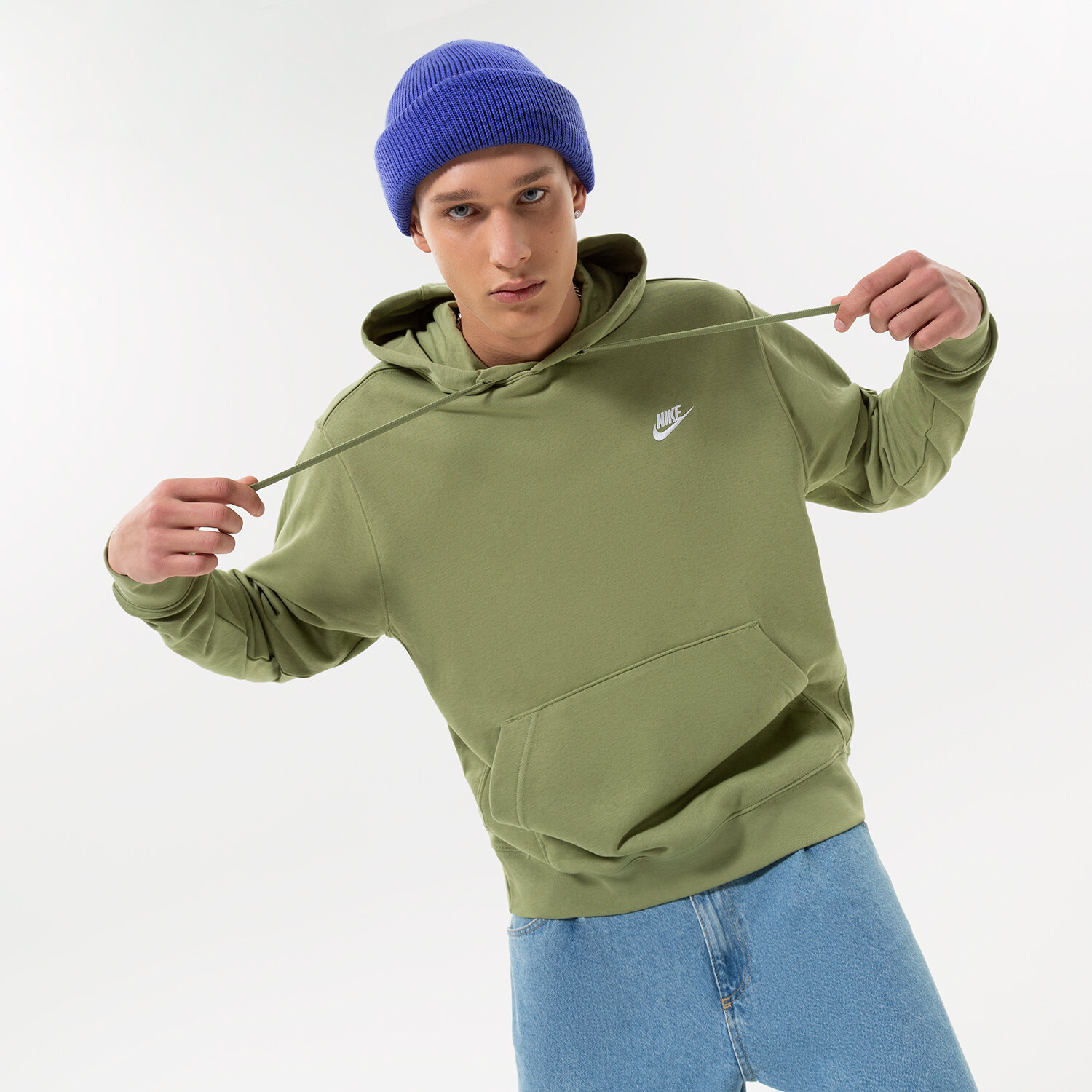 Bărbați bluză NIKE BLUZĂ CU GLUGĂ NIKE SPORTSWEAR CLUB CZ7857334 Kaki