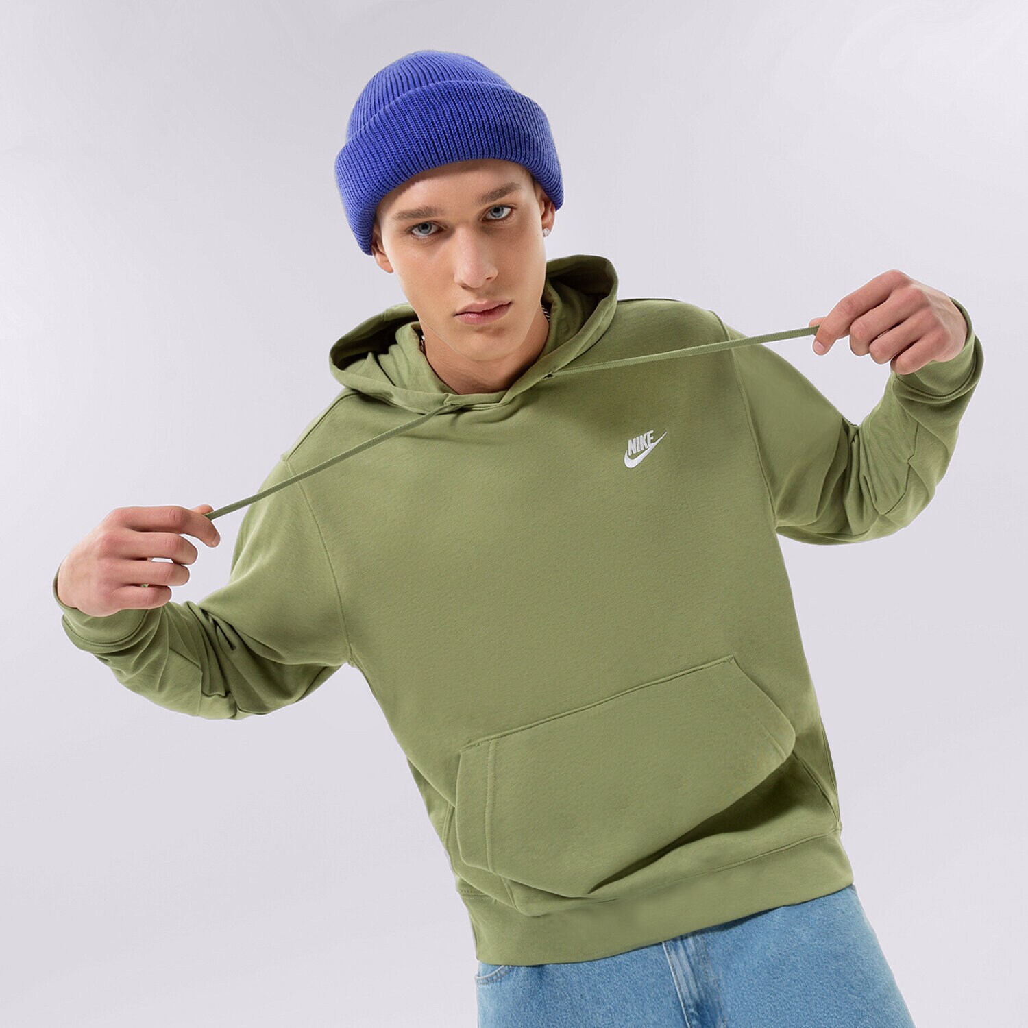 Bărbați bluză NIKE BLUZĂ CU GLUGĂ NIKE SPORTSWEAR CLUB CZ7857334 Kaki