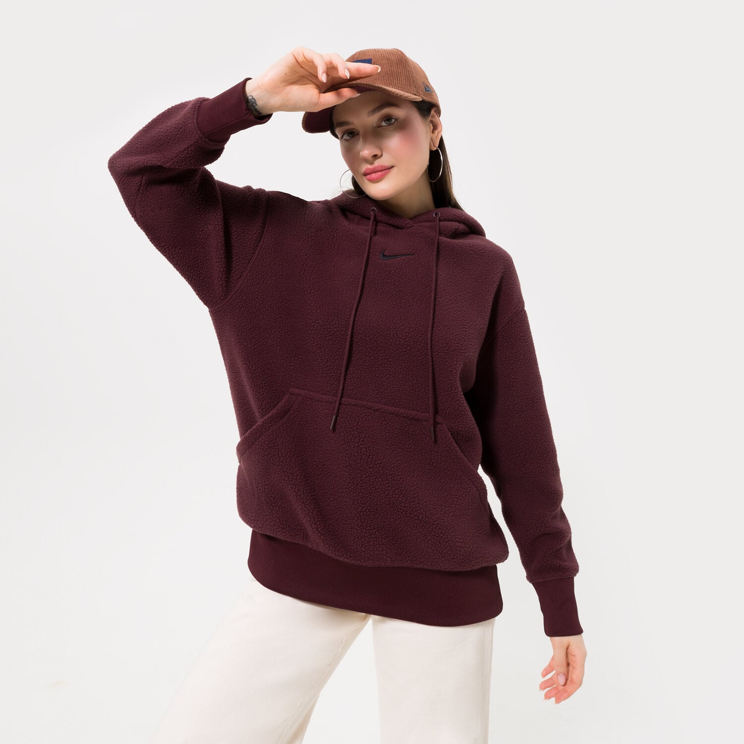 Femei bluză NIKE BLUZĂ CU GLUGĂ W NSW PLSH PO HOODIE DQ6840-652 Bordo