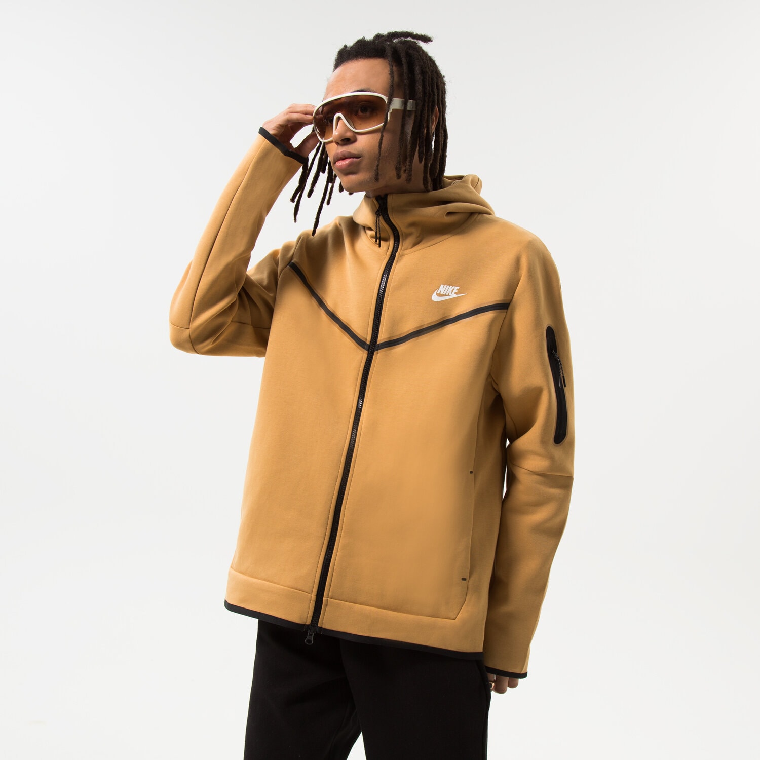 Bărbați bluză NIKE BLUZĂ CU GLUGĂ M NSW TCH FLC HOODIE FZ WR CU4489-722 Galben