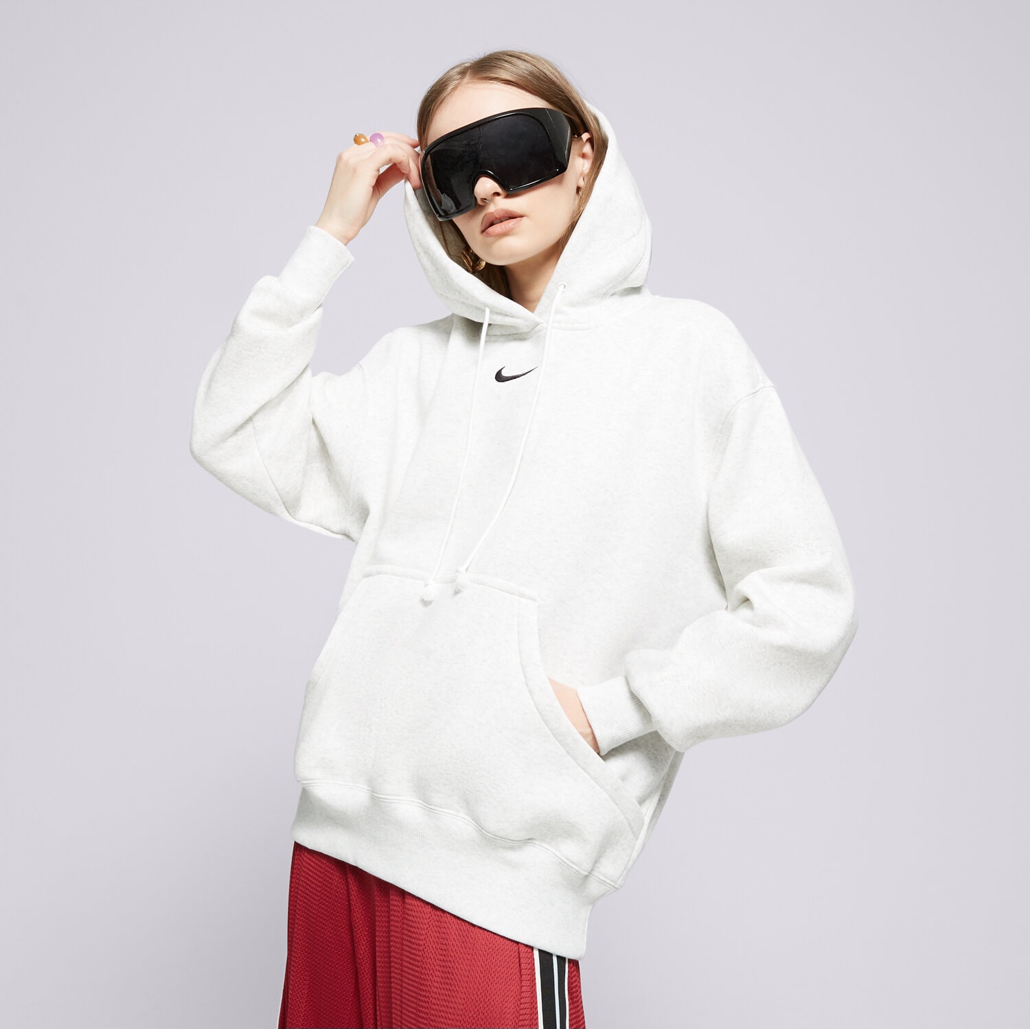 Femei bluză NIKE BLUZĂ CU GLUGĂ W NSW PHNX FLC OS PO HOODIE DQ5860-051 Gri