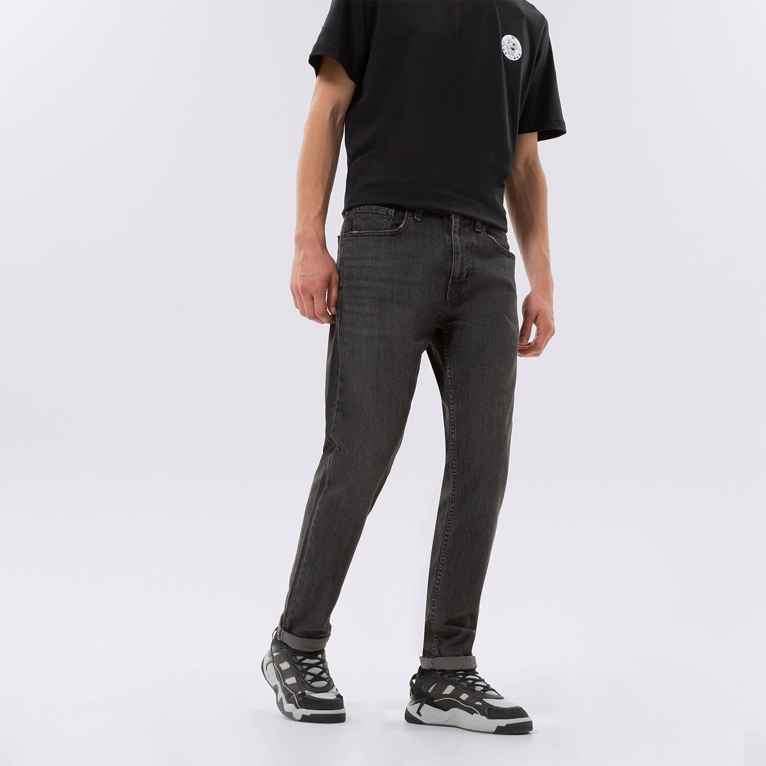 Bărbați pantaloni LEVI'S PANTALONI  502 TAPER HI BALL 57783-0105 Negru