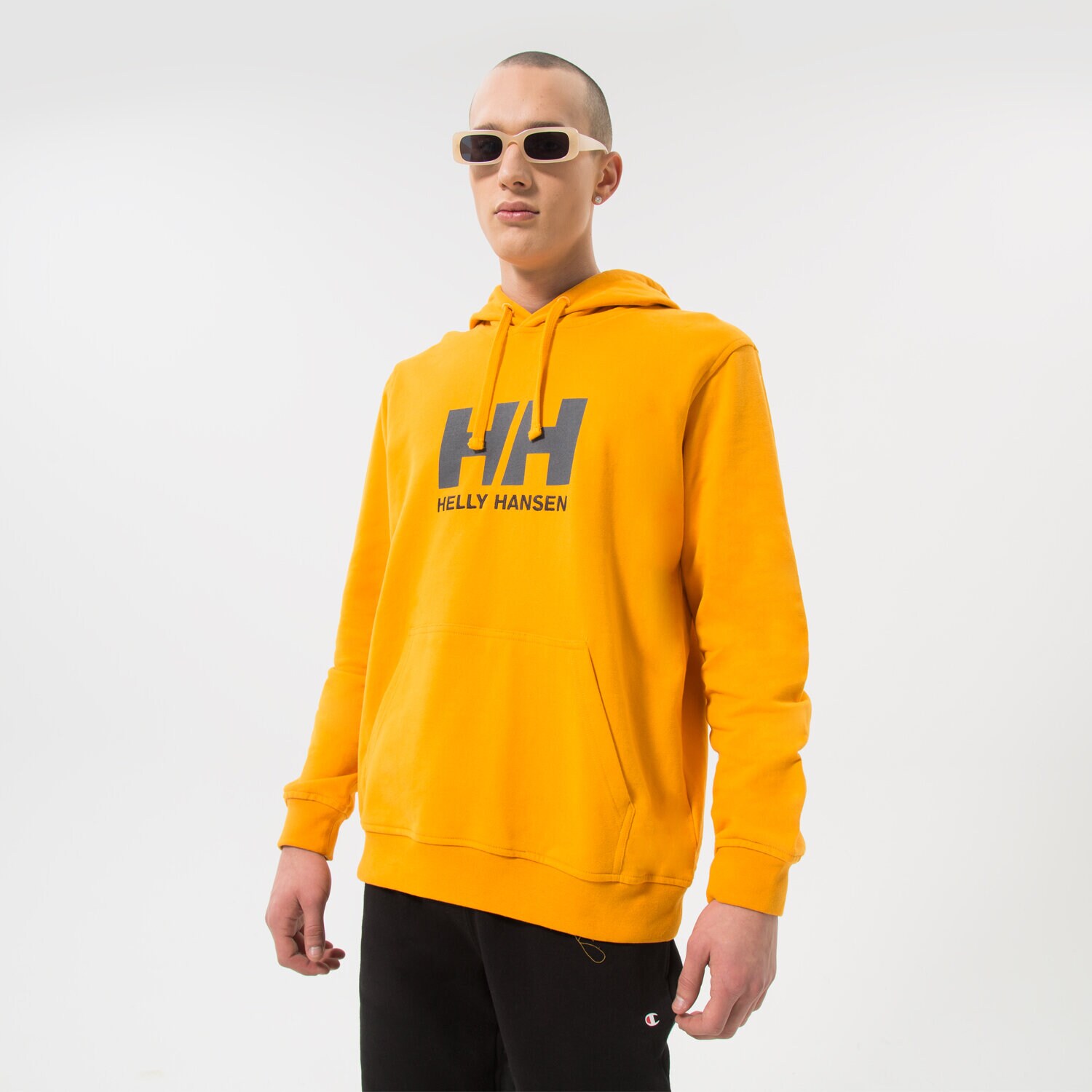 Bărbați bluză HELLY HANSEN BLUZĂ CU GLUGĂ HH LOGO HOODIE 33977328 Galben Muștar