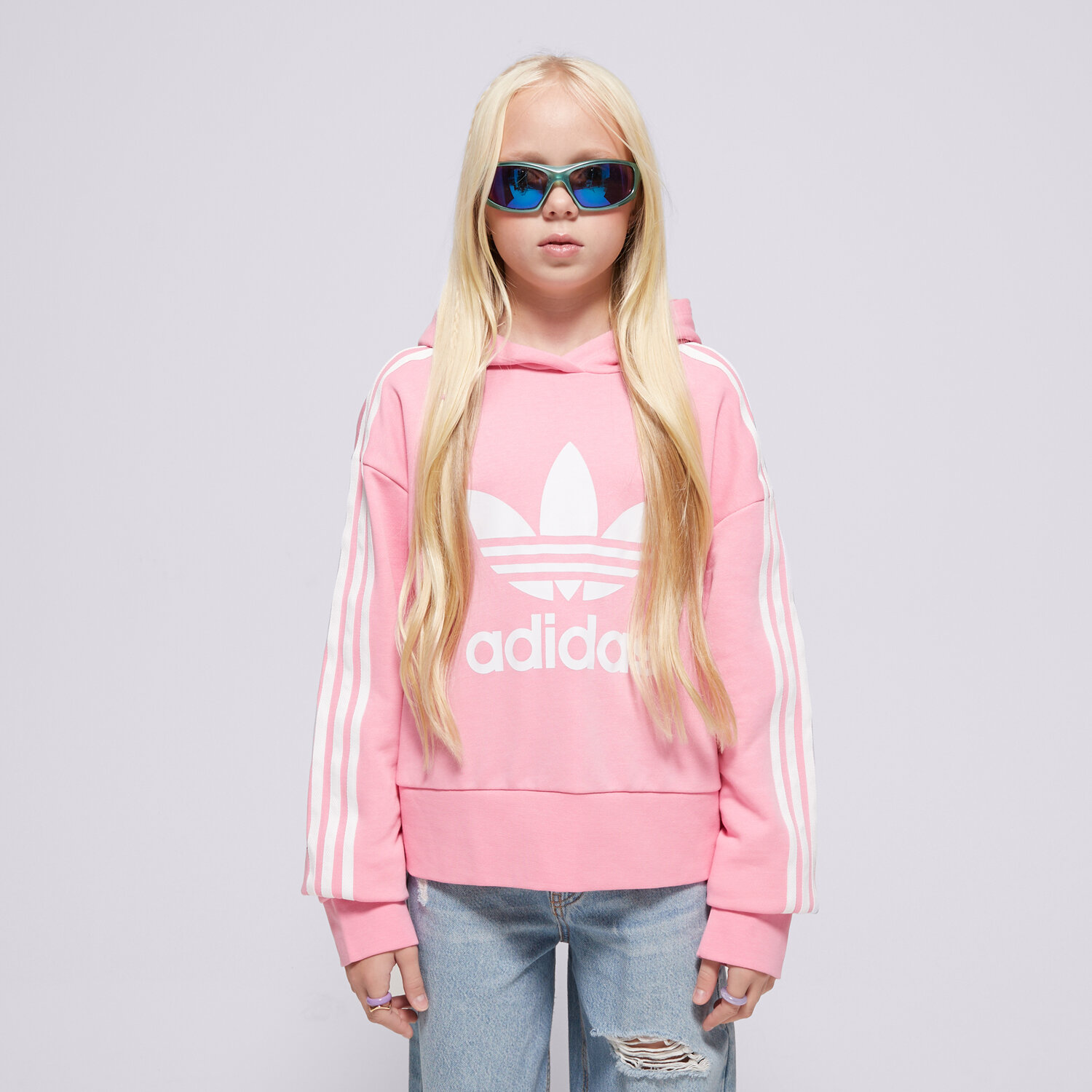Copii bluză ADIDAS BLUZĂ CU GLUGĂ (G) TREFFOIL OH CRP GIRL HK0281 Roz