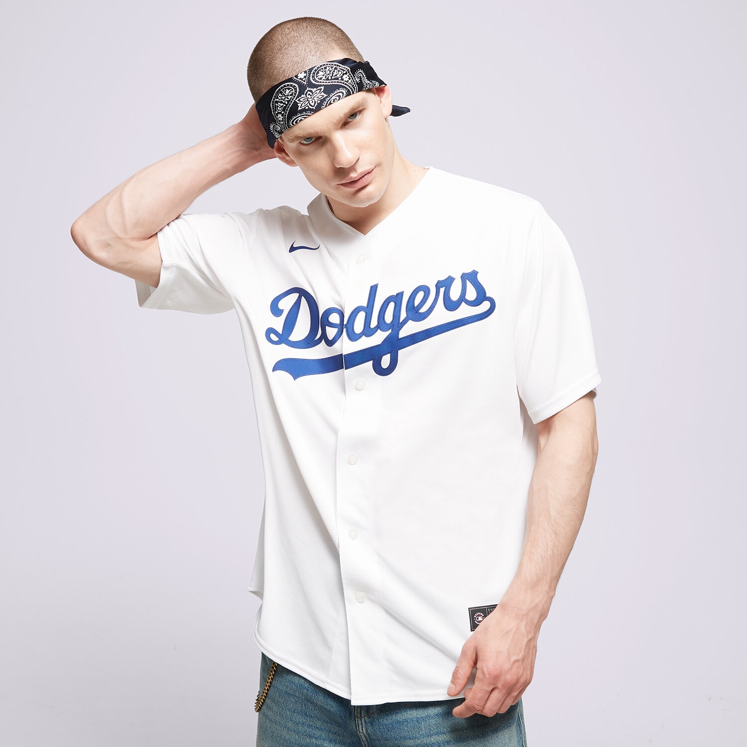 Bărbați tricou NIKE CĂMAșĂ REPLICA HOME LOS ANGELES DODGERS MLB T770-LDWH-LD-XVH Alb