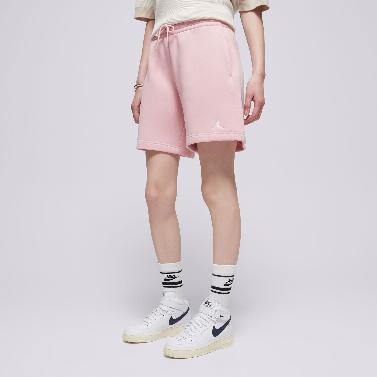Femei pantaloni scurți PANTALONI SCURȚI W JORDAN BRKLN FLC SHORT 2 PINK GLAZE/WHITE FN4497-607 Roz