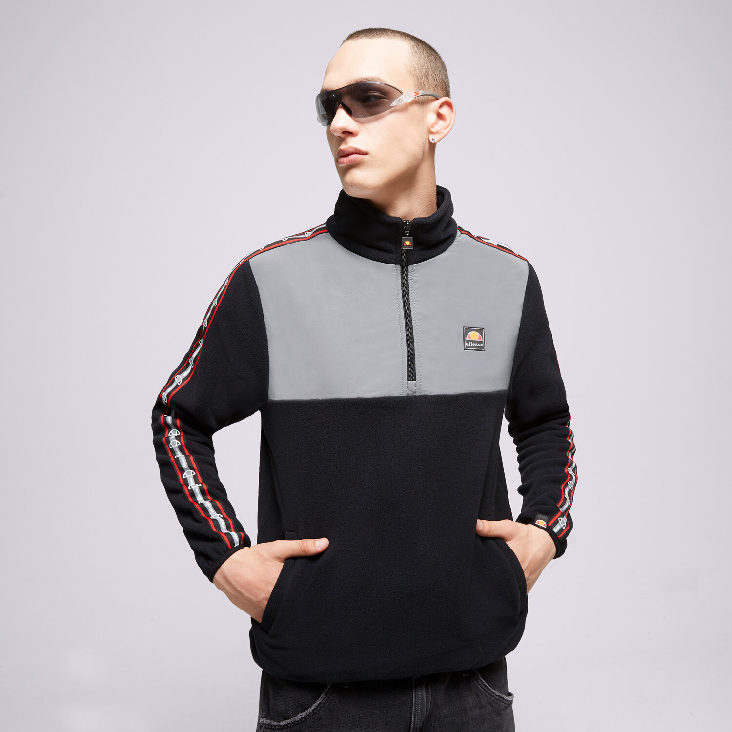 Bărbați bluză ELLESSE POLAR ZABO OH JACKET BLK SHP16200011 Negru