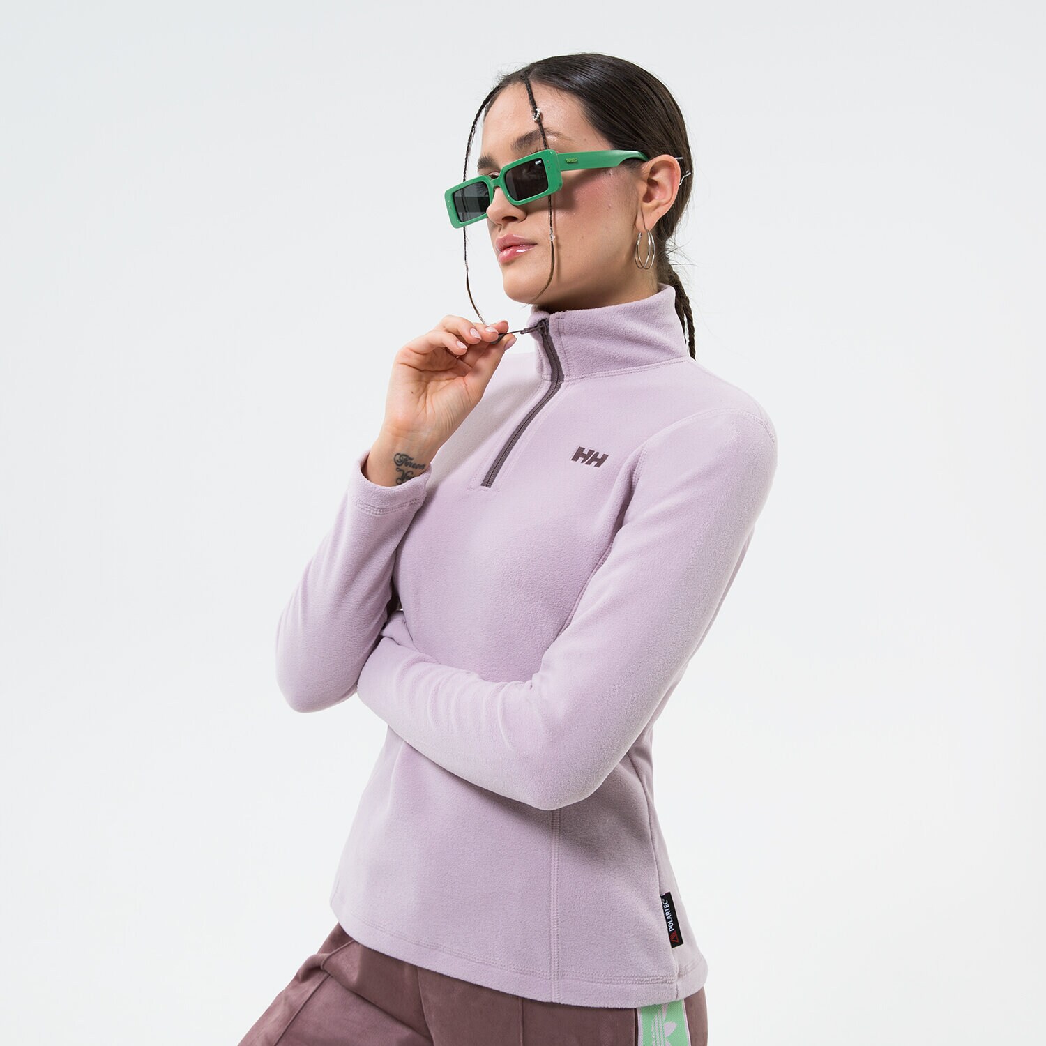 Femei bluză HELLY HANSEN POLAR W DAYBREAKER 1/2 ZIP FLEECE 50845692 Violet